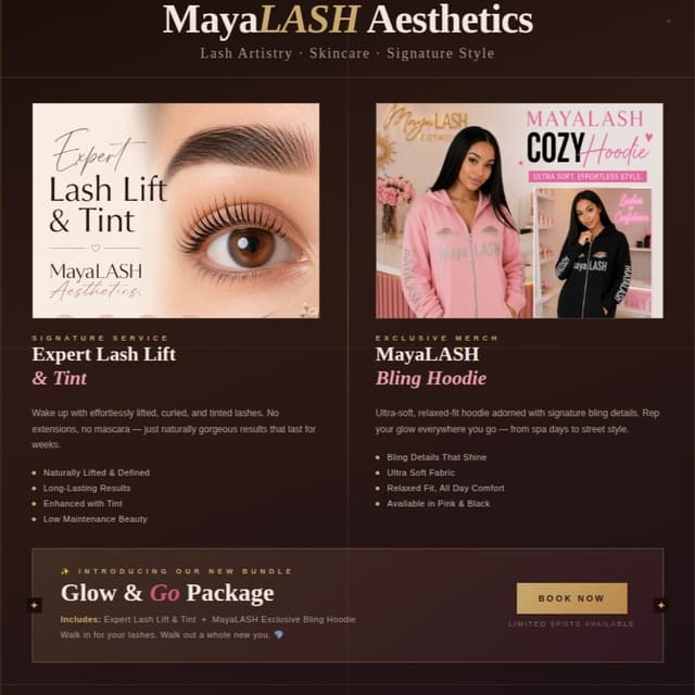 ✨ Glow & Go Package at MayaLASH Aesthetics| Professional Lash Lifts & Facials in Norwood, MA in Norwood, MA